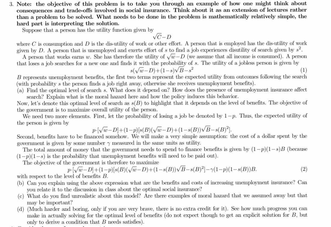 3. Note: the objective of this problem is to take you