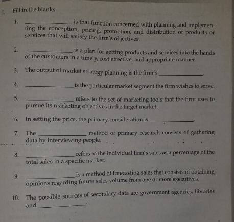 Fill in the blanks. 1. is that function concerned with planning