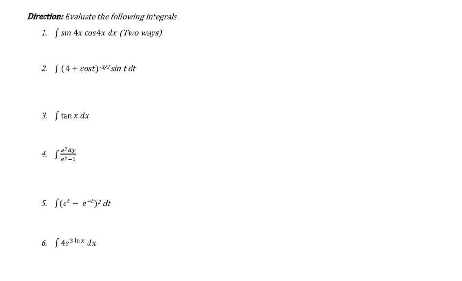 What is the proper solution for these equations? Subject: Calculus Direction: Evaluate