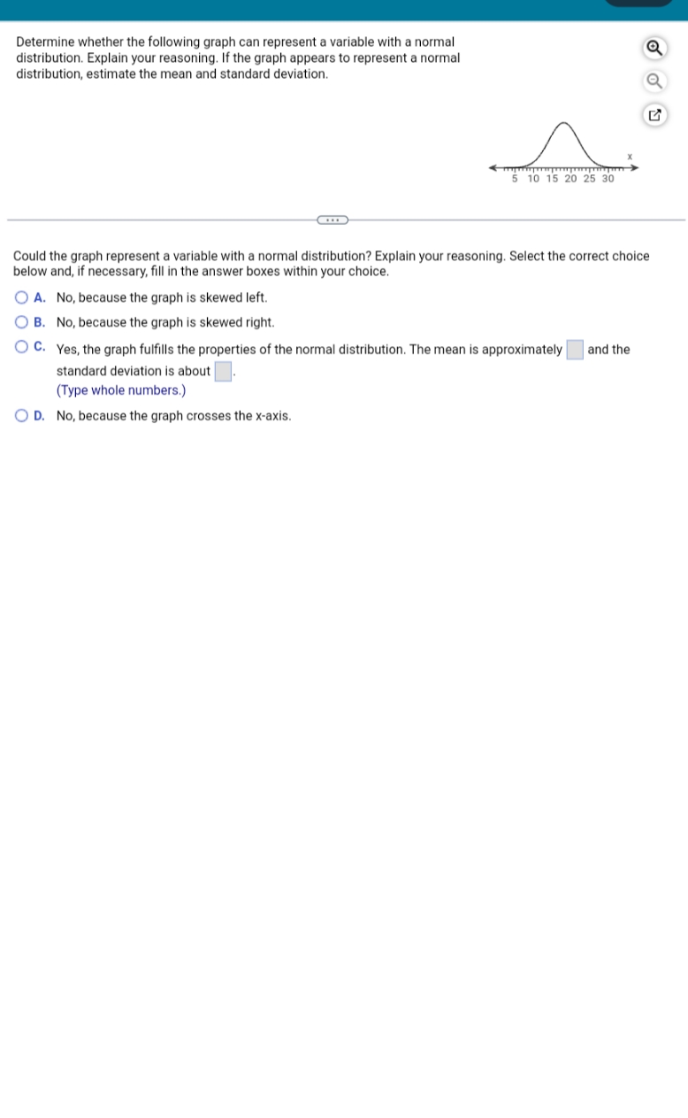 answer please Determine whether the following graph can represent a variable with