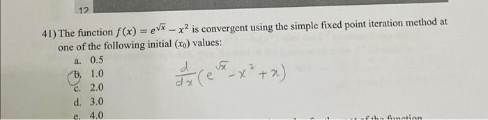 subject: numerical methodsplease solve these questions and show solving steps 17 41)