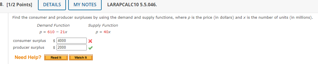  8. [1/2 Points] | DETAILS || MY NOTES | LARAPCALC10 5.5.046.
