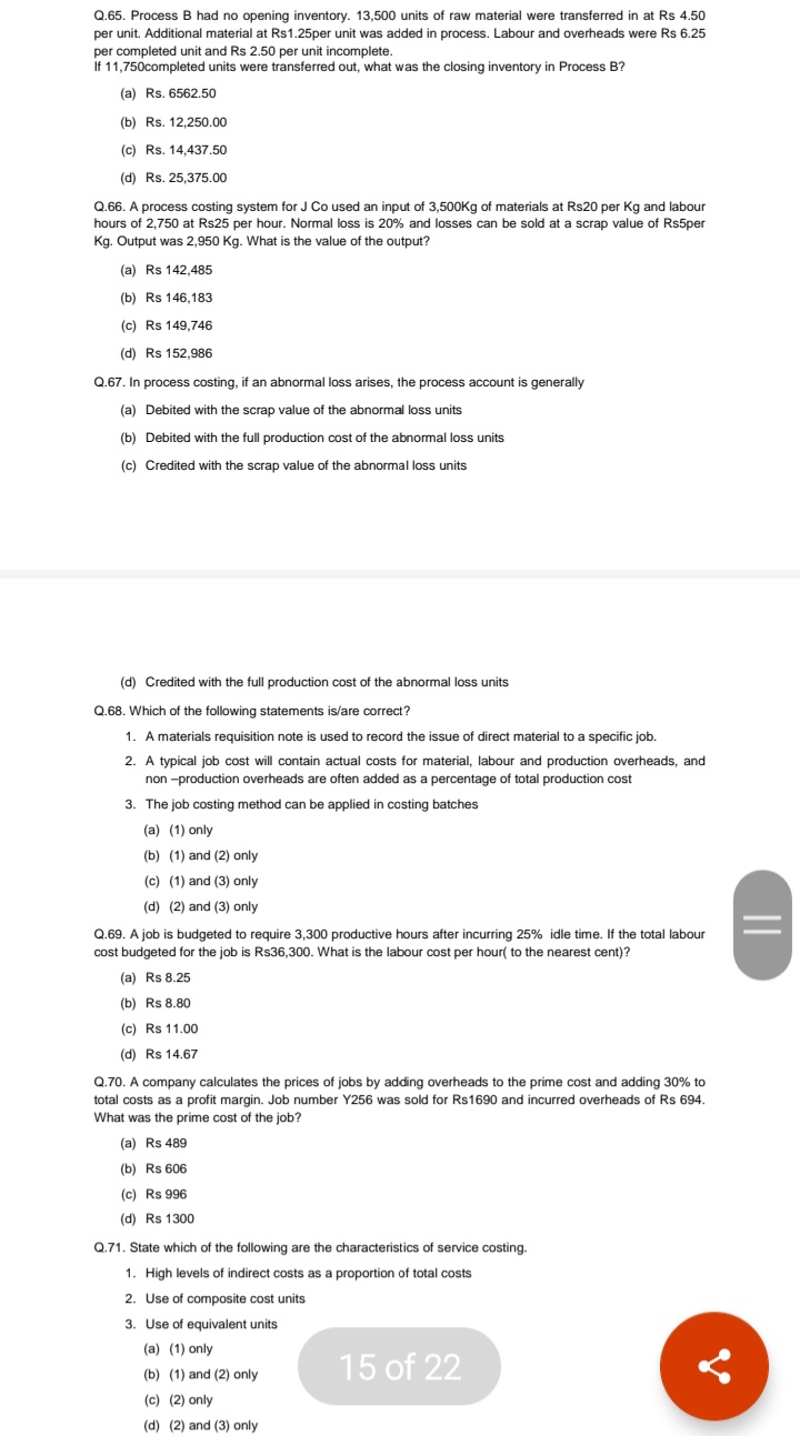 please tutors guide me on this question Q.65. Process B had