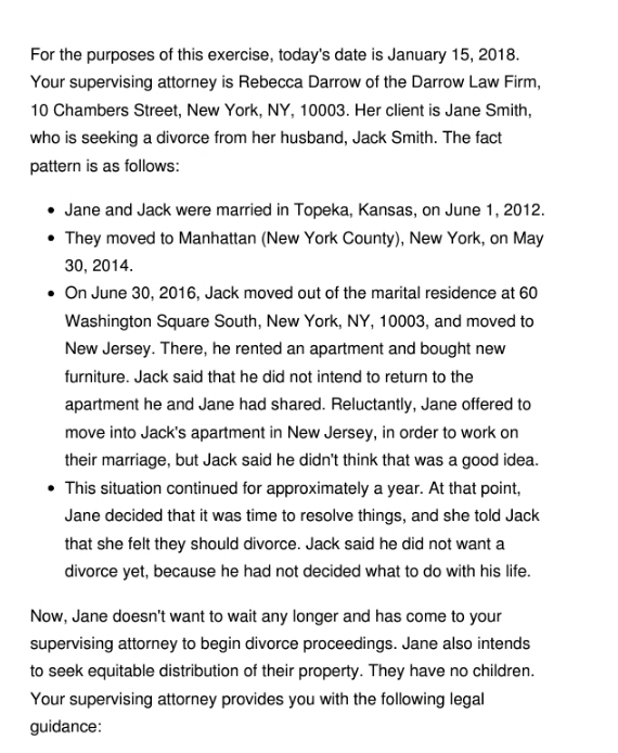 Draft a valid complaint for divorce to be filed in the Supreme