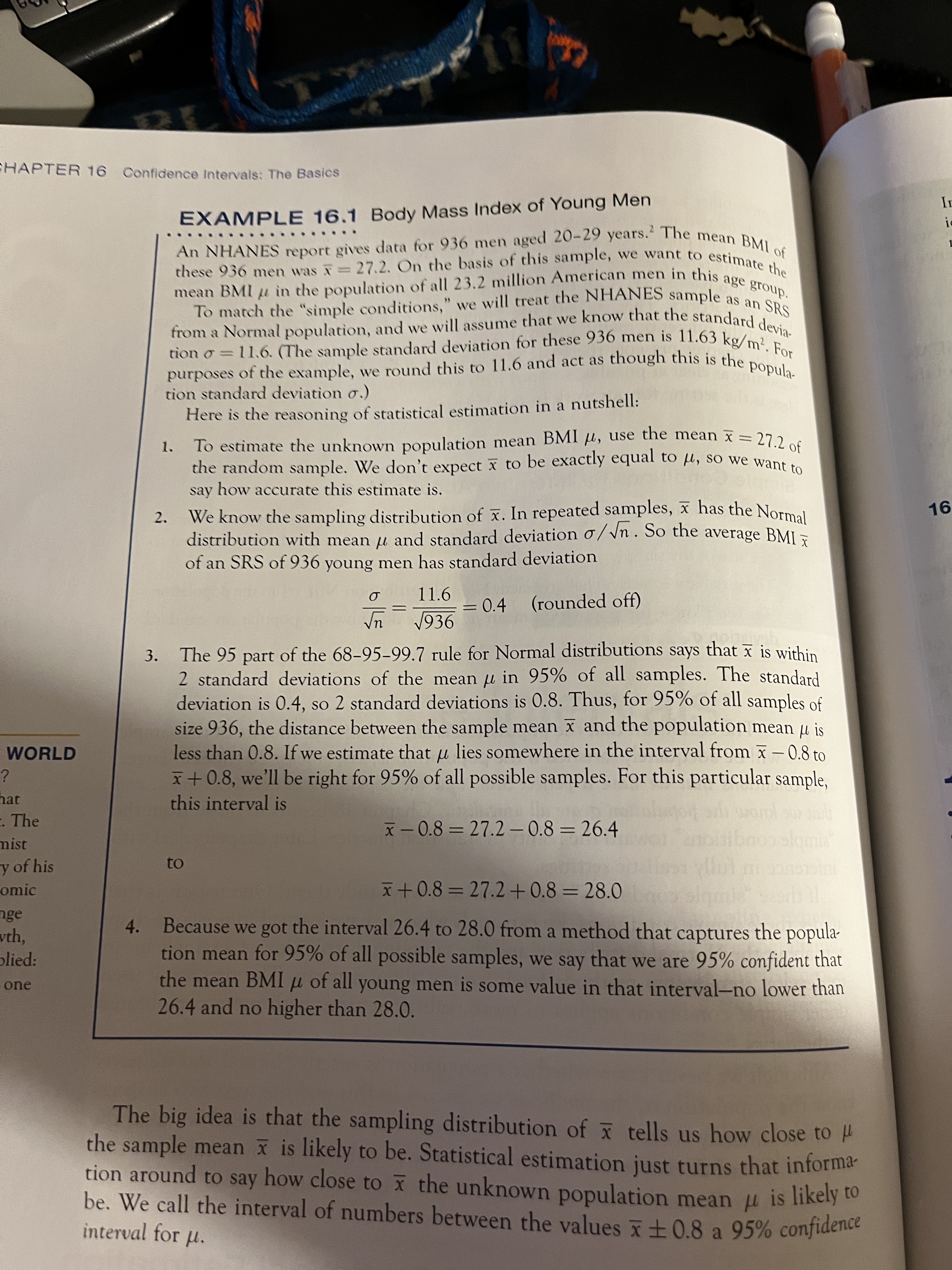  HAPTER 16 Confidence Intervals: The Basics EXAMPLE 16.1 Body Mass Index