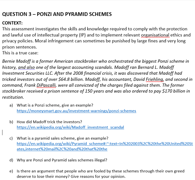 assessment investigates the skills and knowledge required to comply with the protection