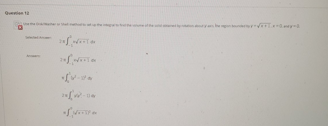need it asap Question 12 (@Use the Disk/Washer or Shell method to