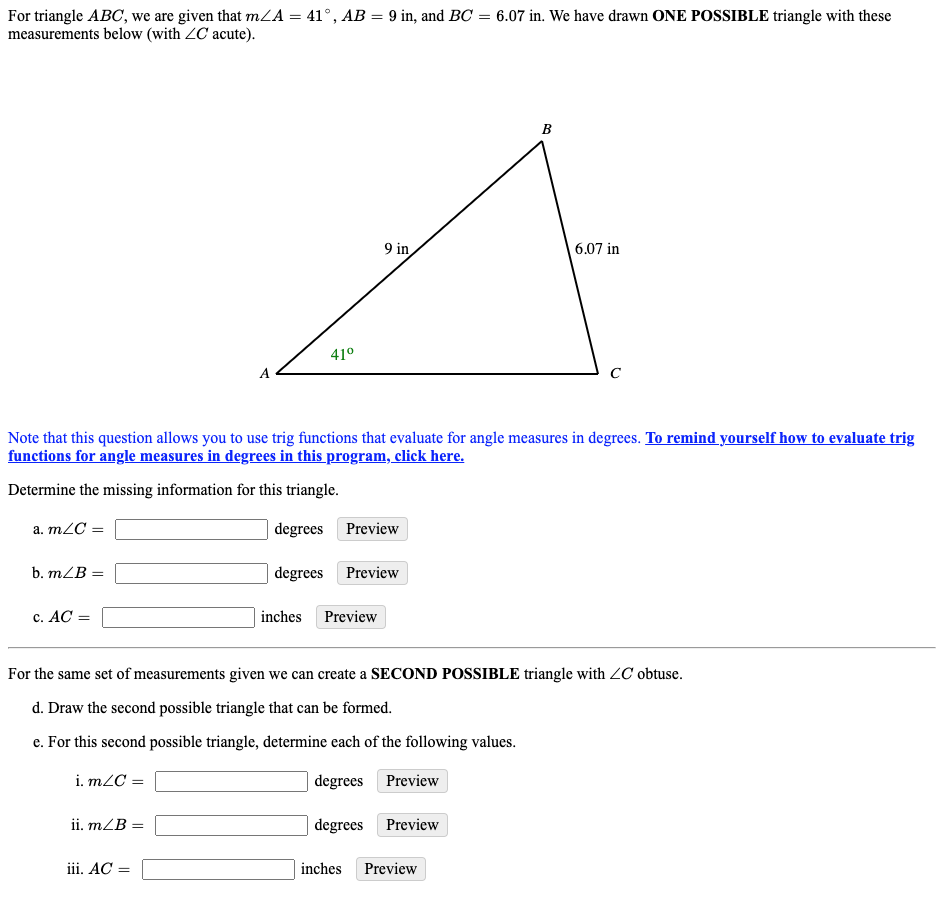 AB = 17.7 in, and BC = 10.41 in. We have drawn