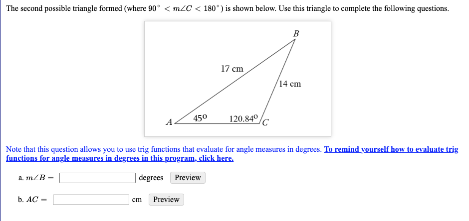 ONE POSSIBLE triangle with these measurements below (with .40 acute). Note that