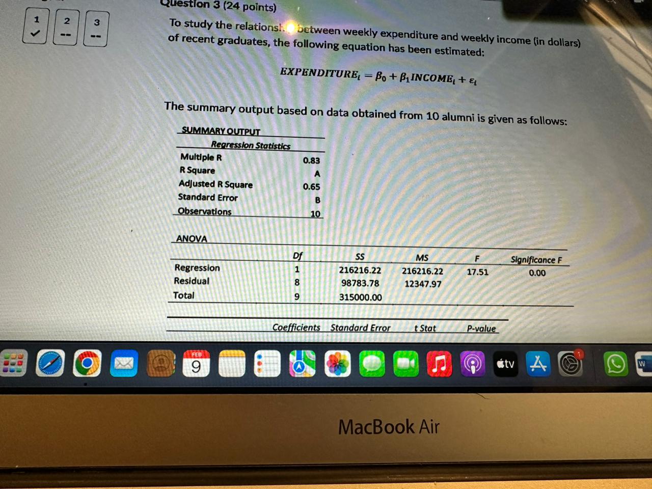 Question 3 (24 points) 2 3 To study the relationsh. @