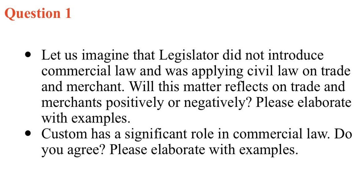  Question 1 . Let us imagine that Legislator did not introduce