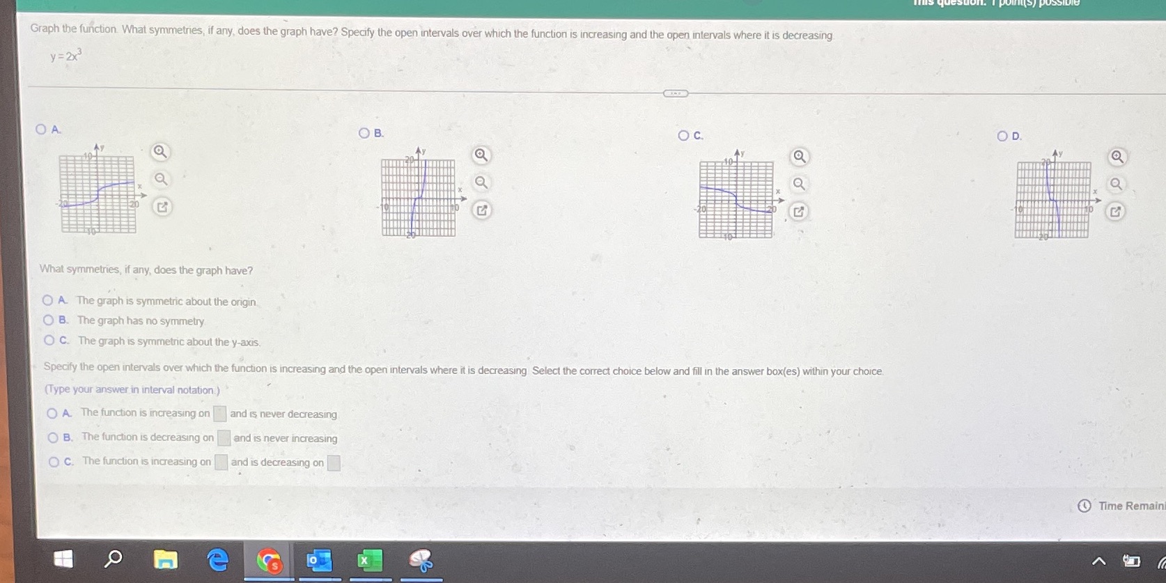 Graph the function. What symmetries, if any, does the graph have?