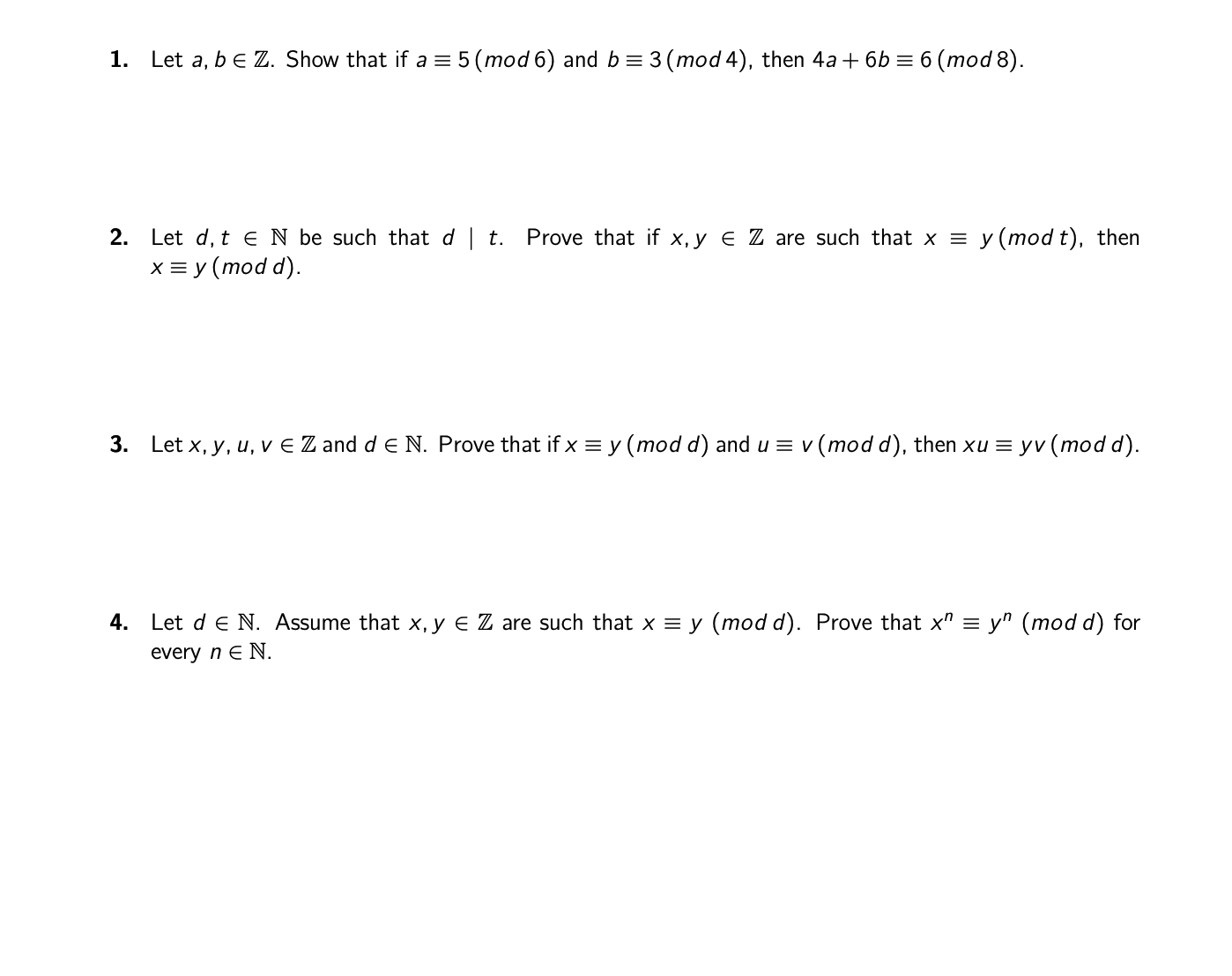  4. Let a. b e Z. Show that if a E