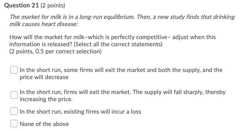 you! Question 10 (2 points) A government wants to impose a ceiling