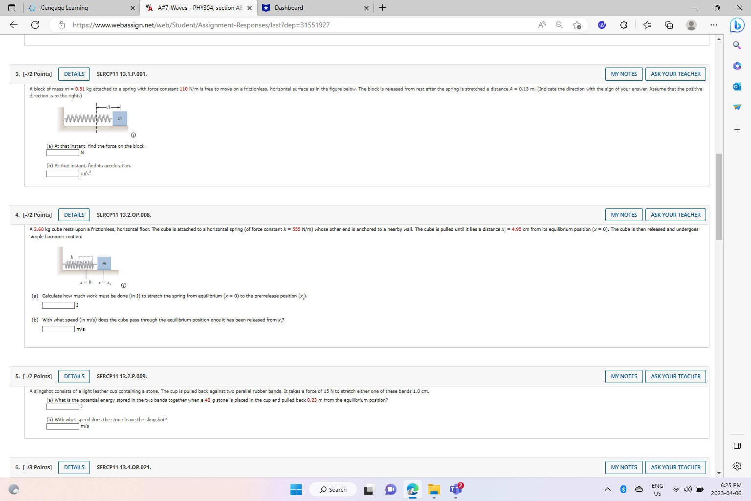 * Dashboard X C & https://www.webassign.net/web/Student/Assignment-Responses/last?dep=31551927 . .. b For this assignment,