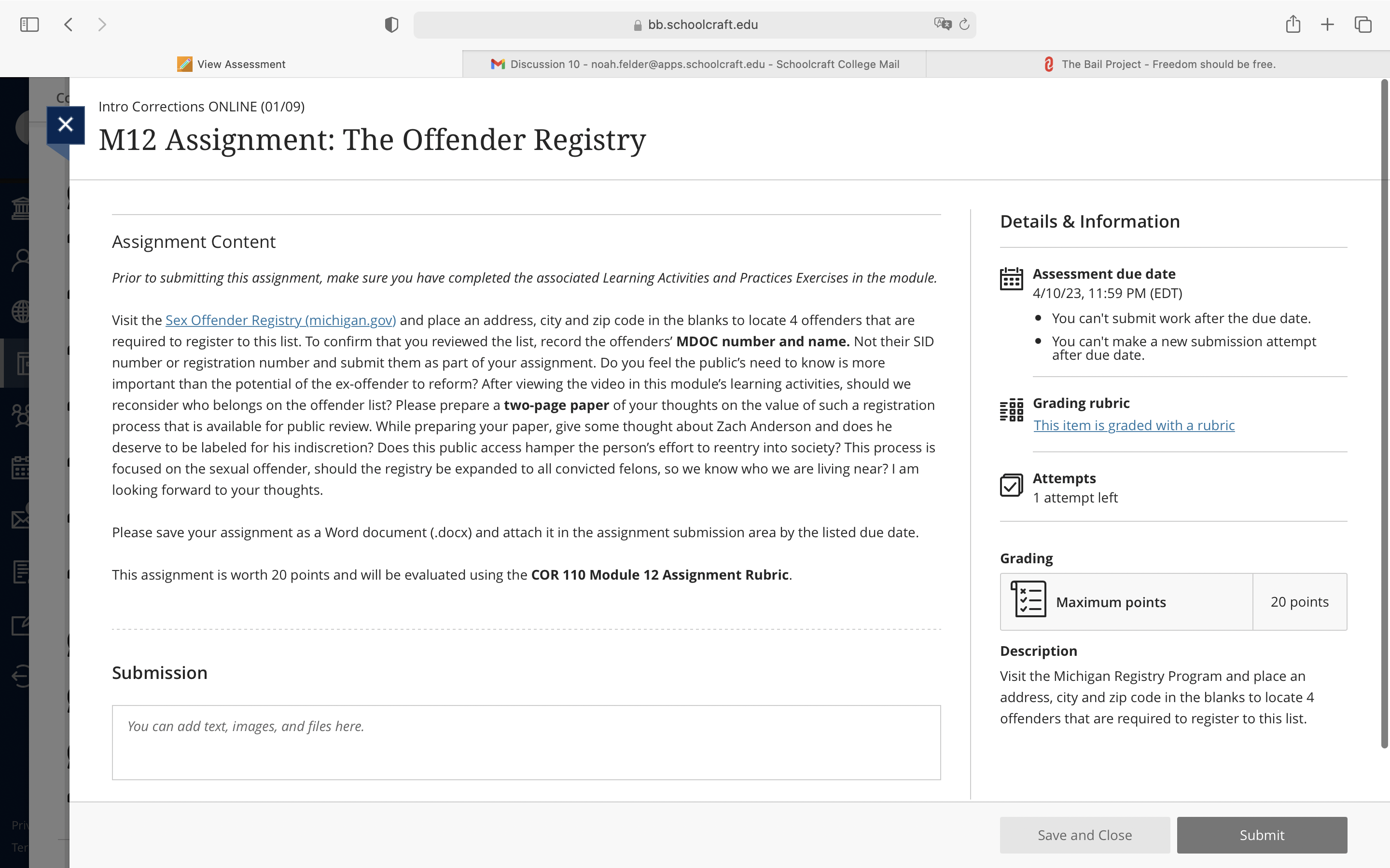 Pri Ter D < > View Assessment Co Intro Corrections ONLINE (01/09)