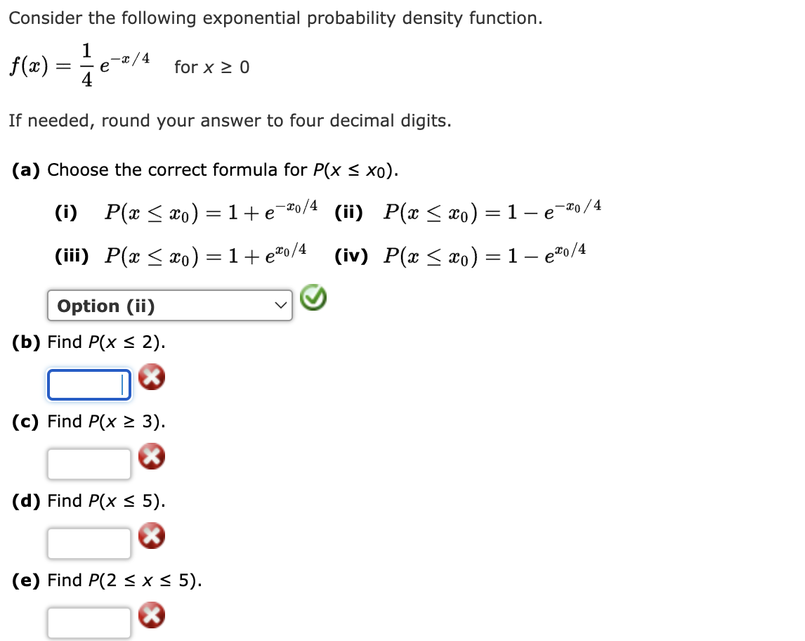  Consider the following exponential probability density function. 1 f(m) = Z