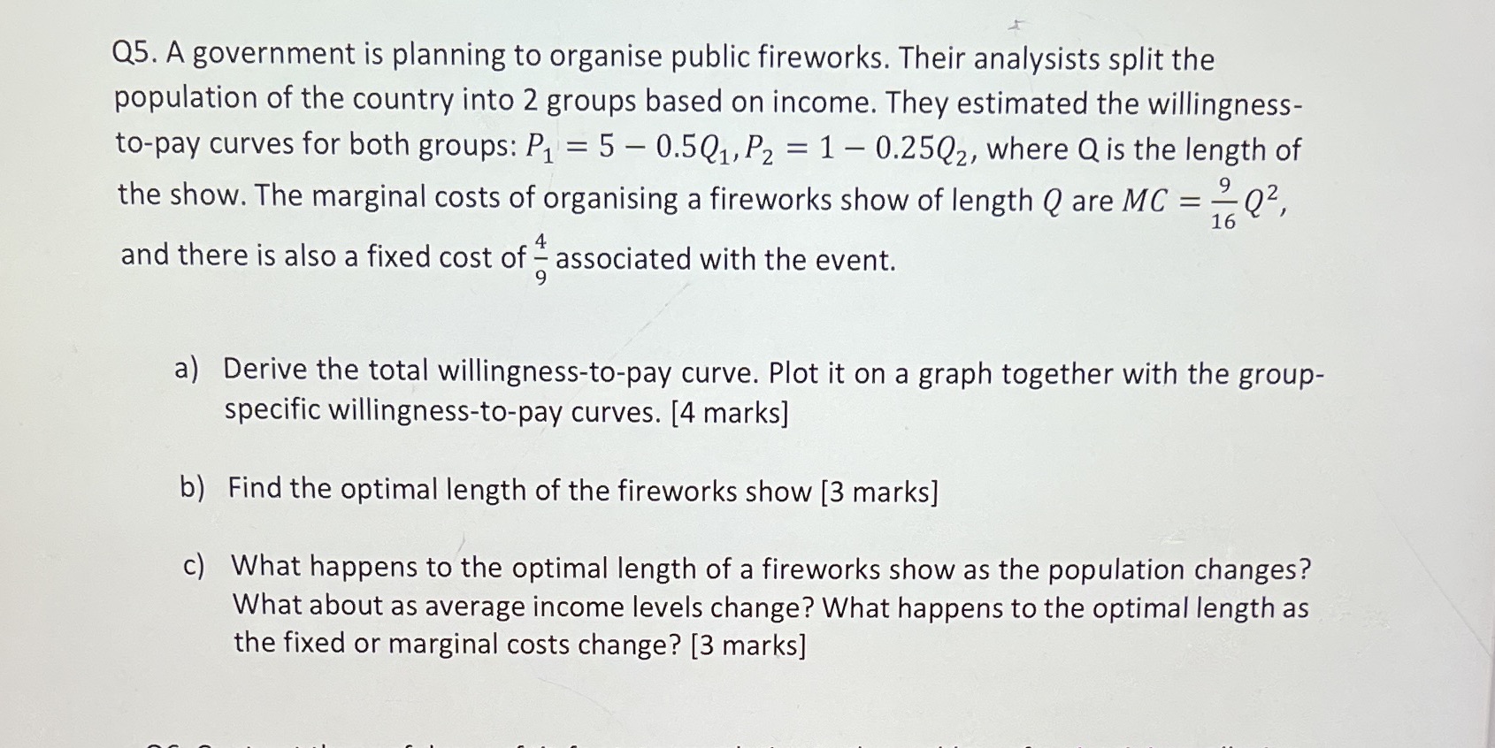 Please answer this question and draw all the graphs. Thank you Q5.