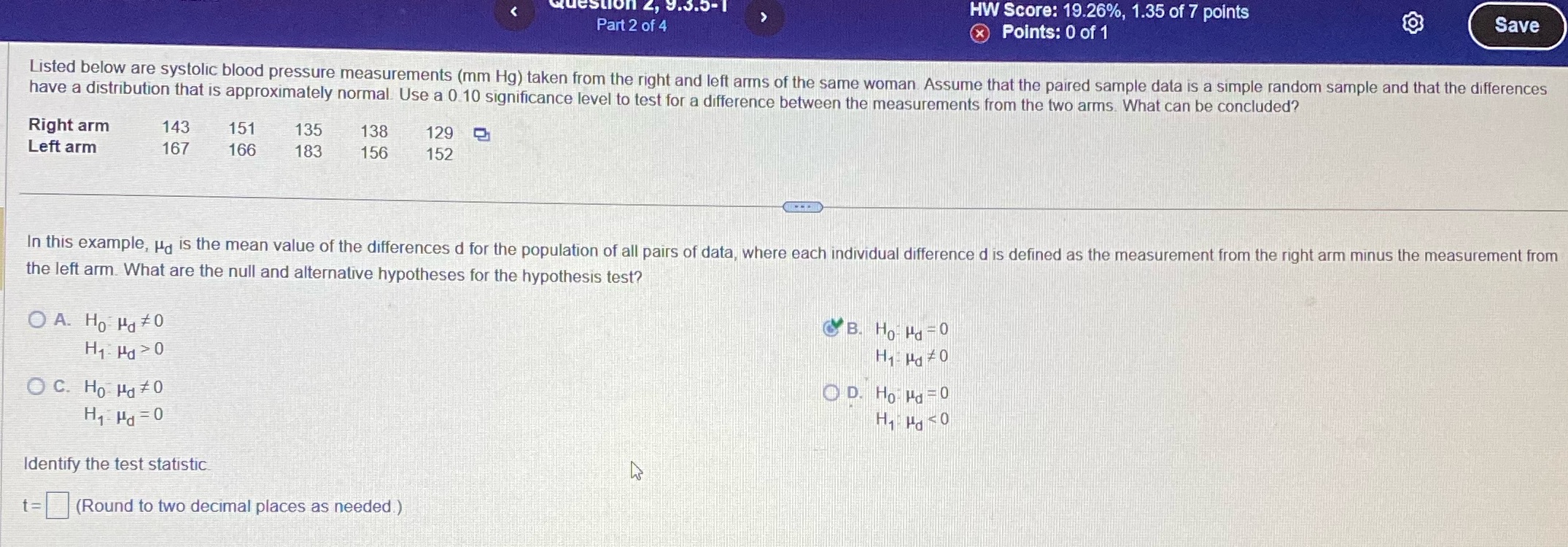 2) identify the p value3) does it reject on 2, HW Score: