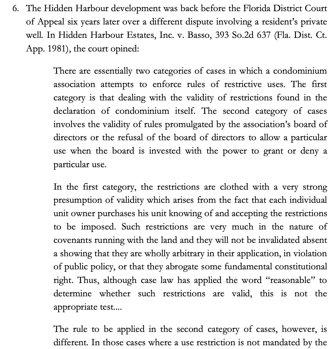  6. The Hidden Harbour development was back before the Florida District
