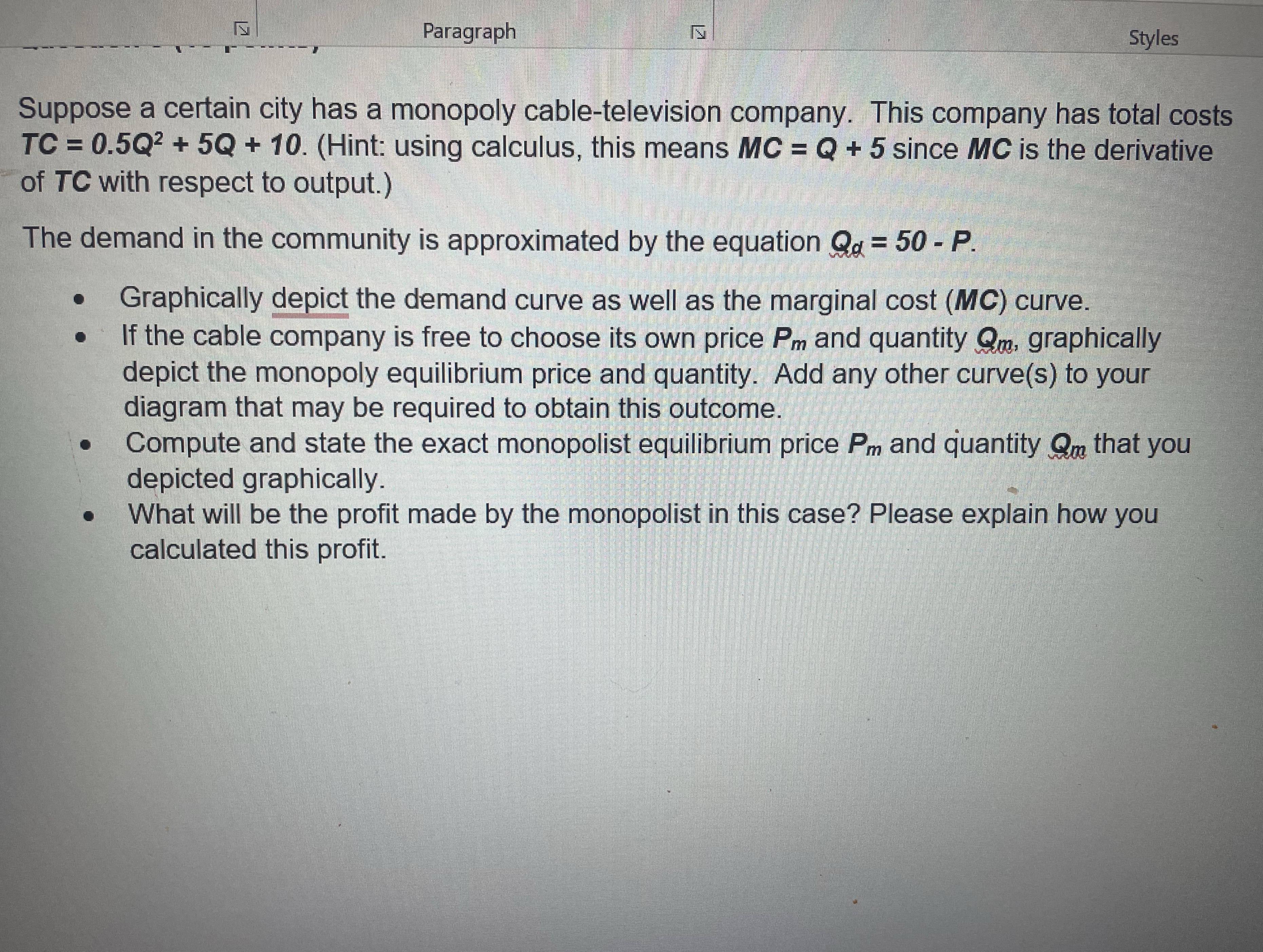 Can you please help me solve and graph Paragraph Styles Suppose a