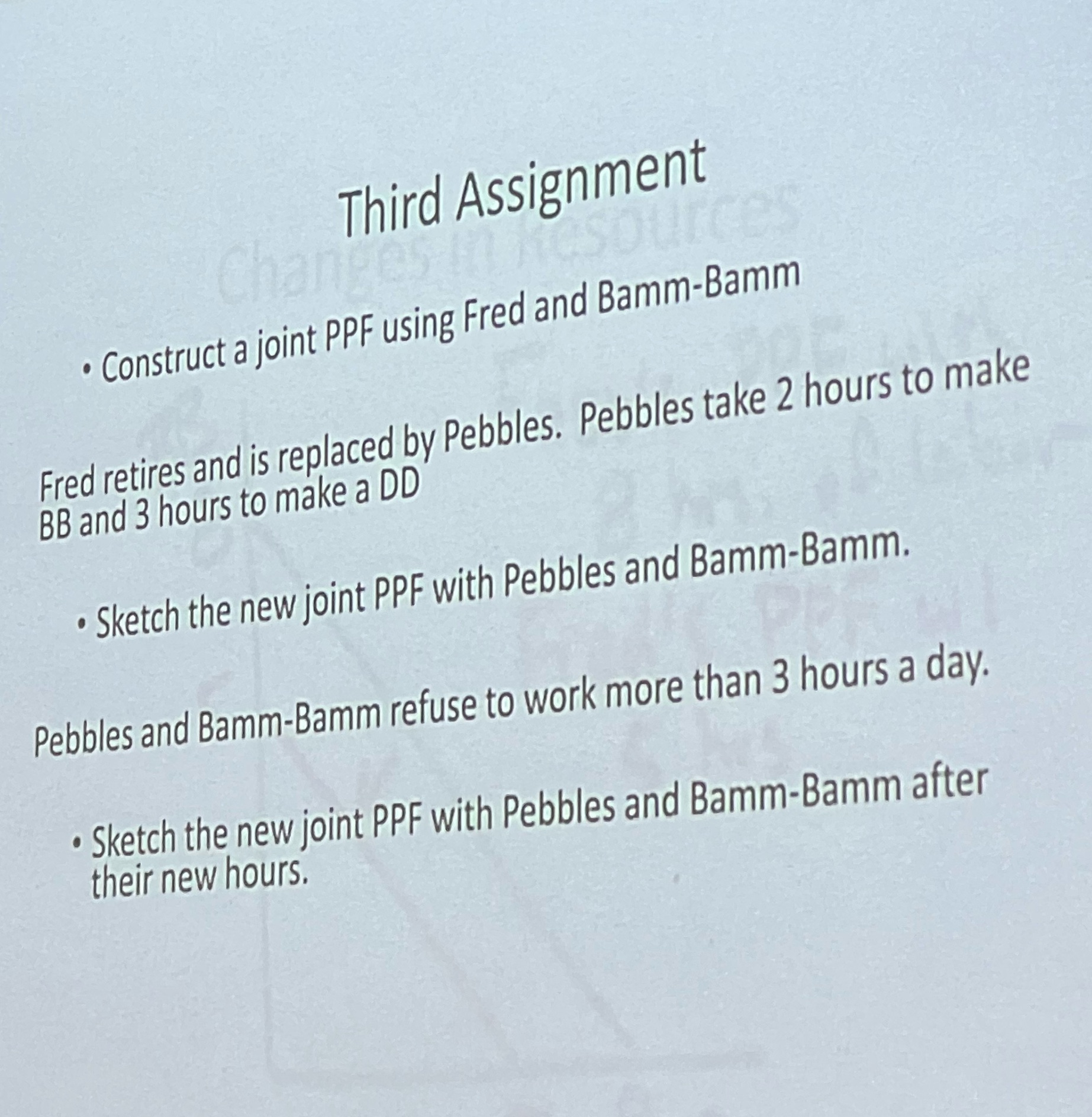 Third Assignment Chang . Construct a joint PPF using Fred and