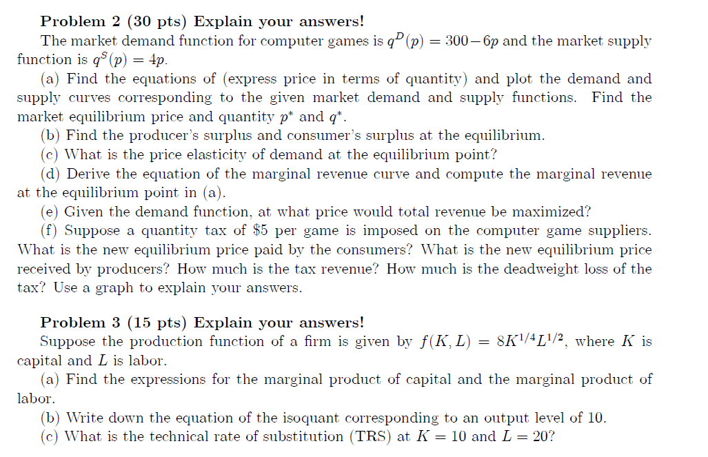 This is my questions, thank you ! Problem 2 (30 pts) Explain