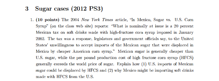 SShow Answer clearly 3 Sugar cases (2012 PS3) 1. (10 points) The