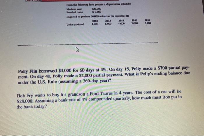 From the following facts prepare a depreciation schedule: Machine cost Residual value