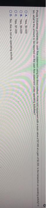 Poole Industries prepares its cash flow statement using the direct method. Poole