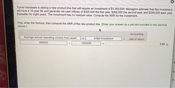 Turner Hardware is adding a new product line that will require an