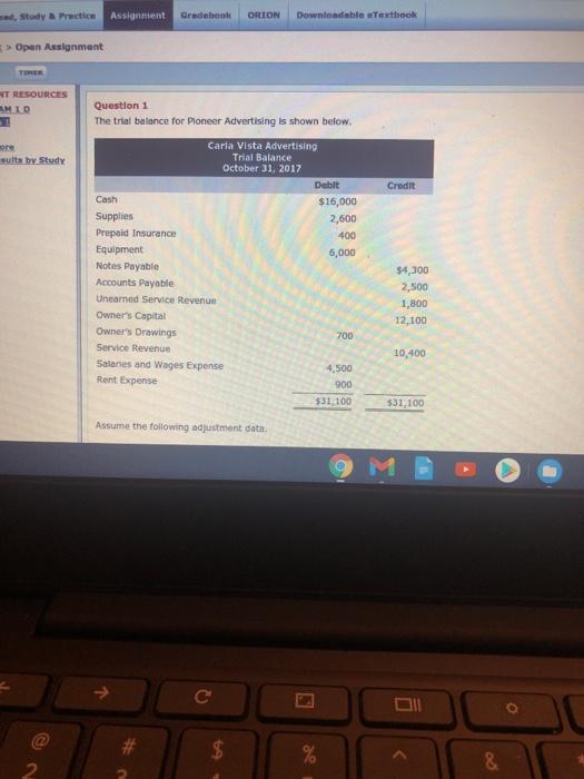 mad, Study & Practice Assignment Gradebook ORION Downloadable eTextbook >Open Assignment NT