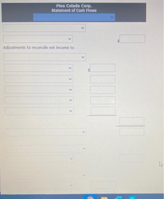 statements of Pina Colada Corp.. Pina Colada Corp. Comparative Balance Sheets December