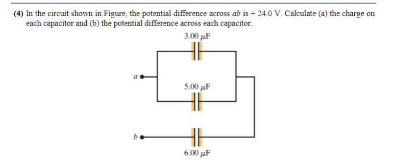  (4) In the circuit shown in Figure, the potential difference across