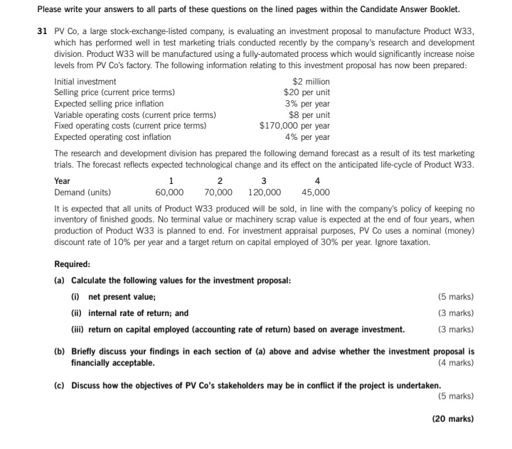  please help on this question Please write your answers to all