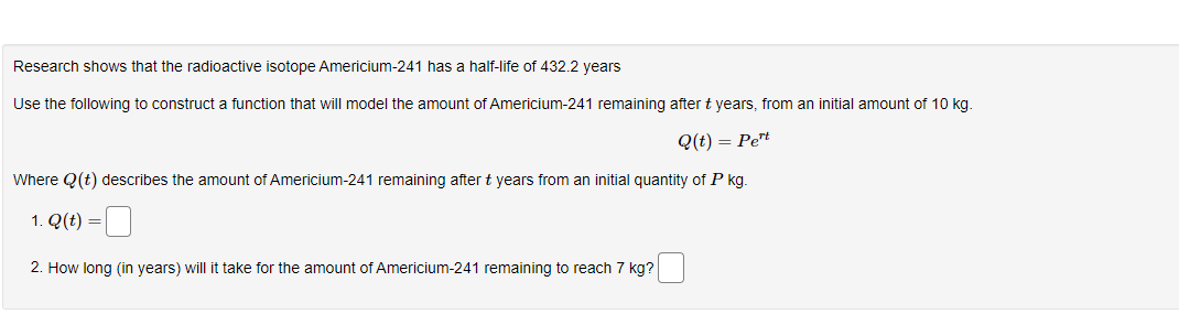. P is the initial amount, because for t = 0, notice