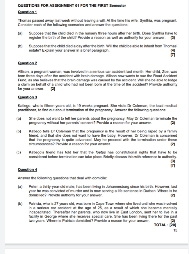please help me solve this QUESTIONS FOR ASSIGNMENT 01 FOR THE FIRST