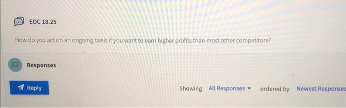  EOC 18.25 How do you act on an ongoing basis if