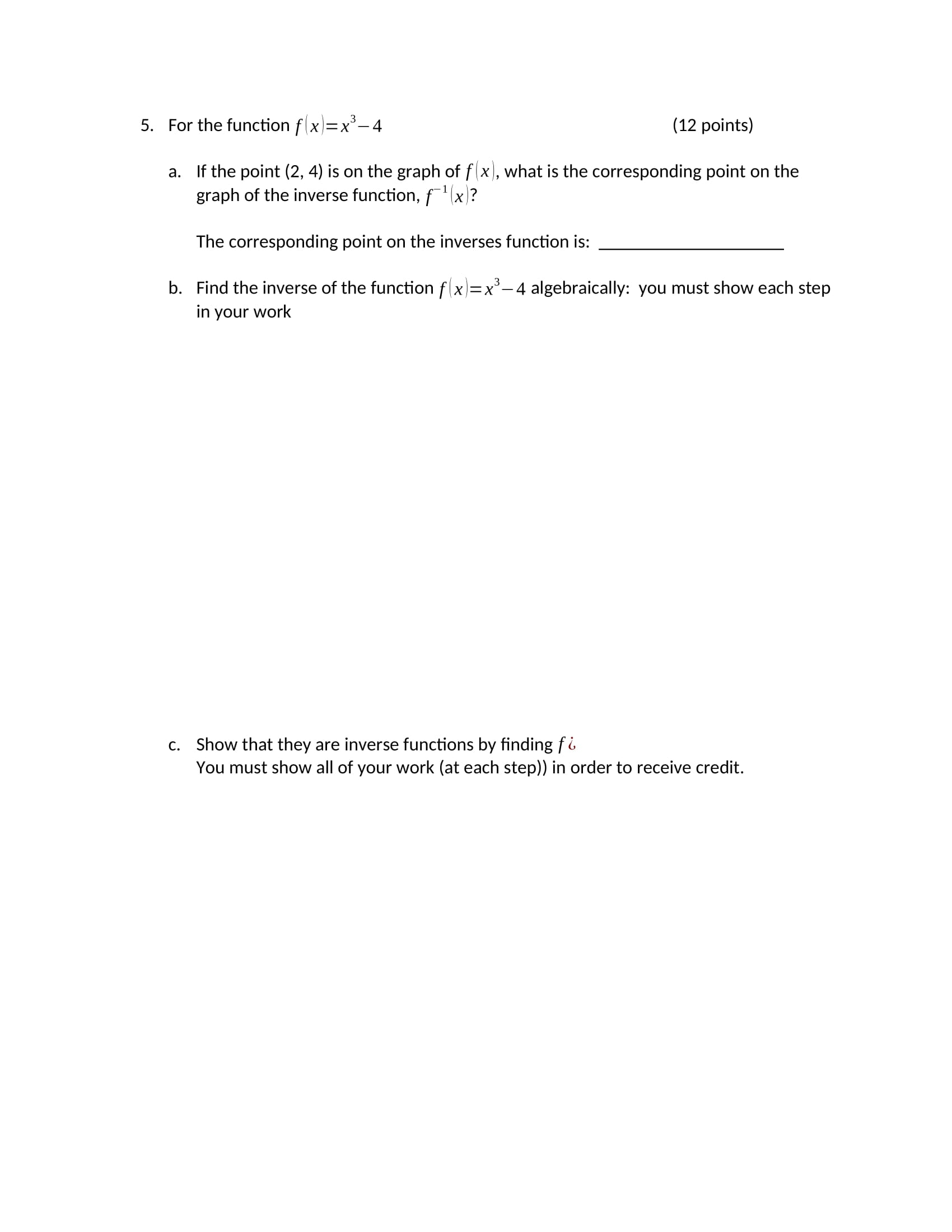 thank you MAT 150 College Algebra Name: Unit 1 Assessment Part 2