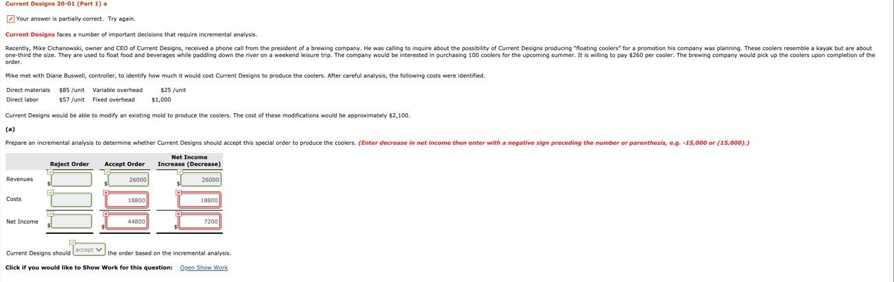 Current Designs 20-01 (Part 1) a Your answer is partially correct. Try