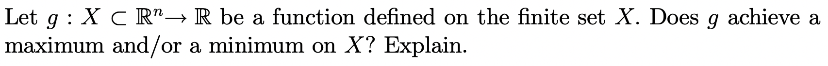 Let g : X C R" - R be a function