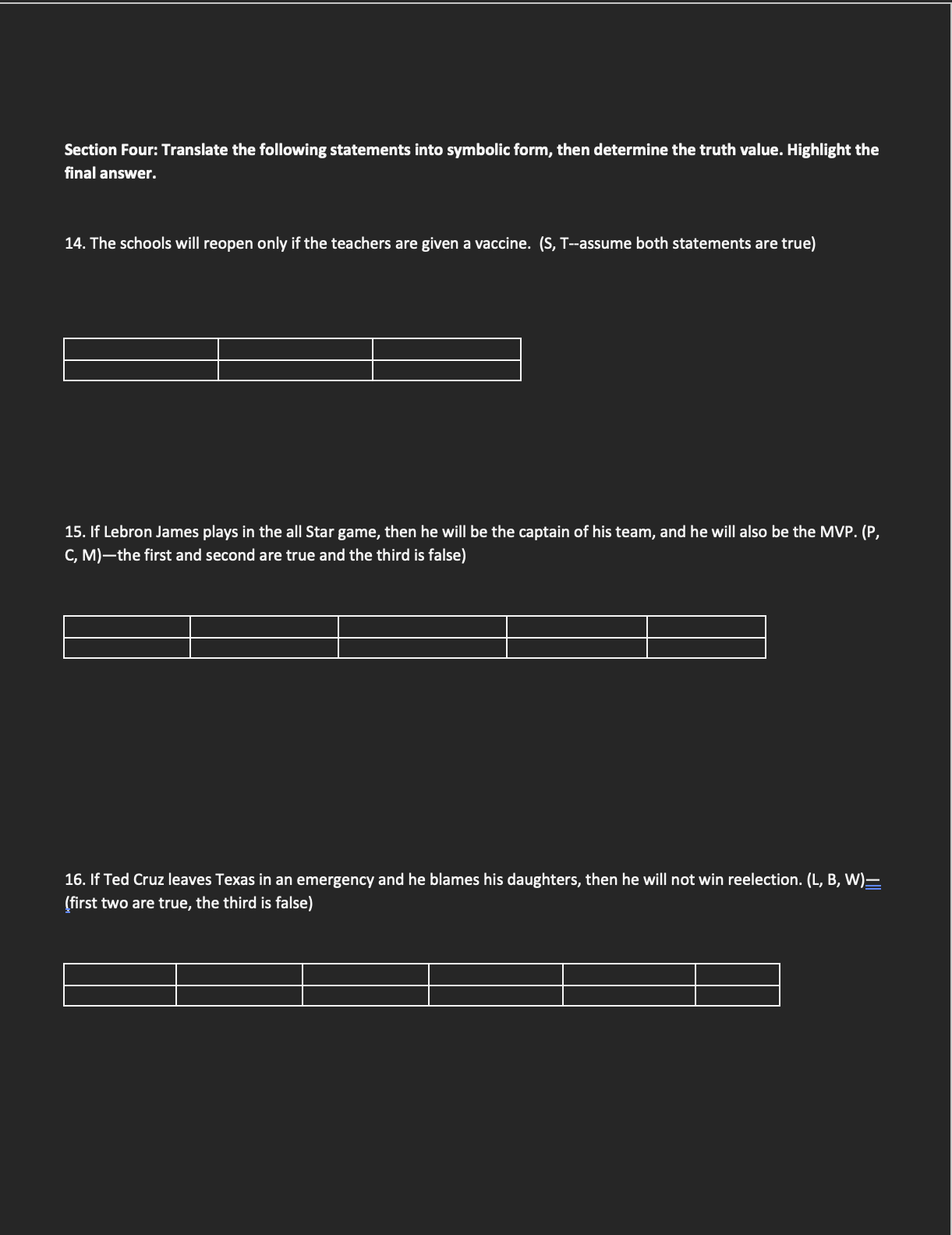 direction is in bold! Really in need to help! Section Two: Create