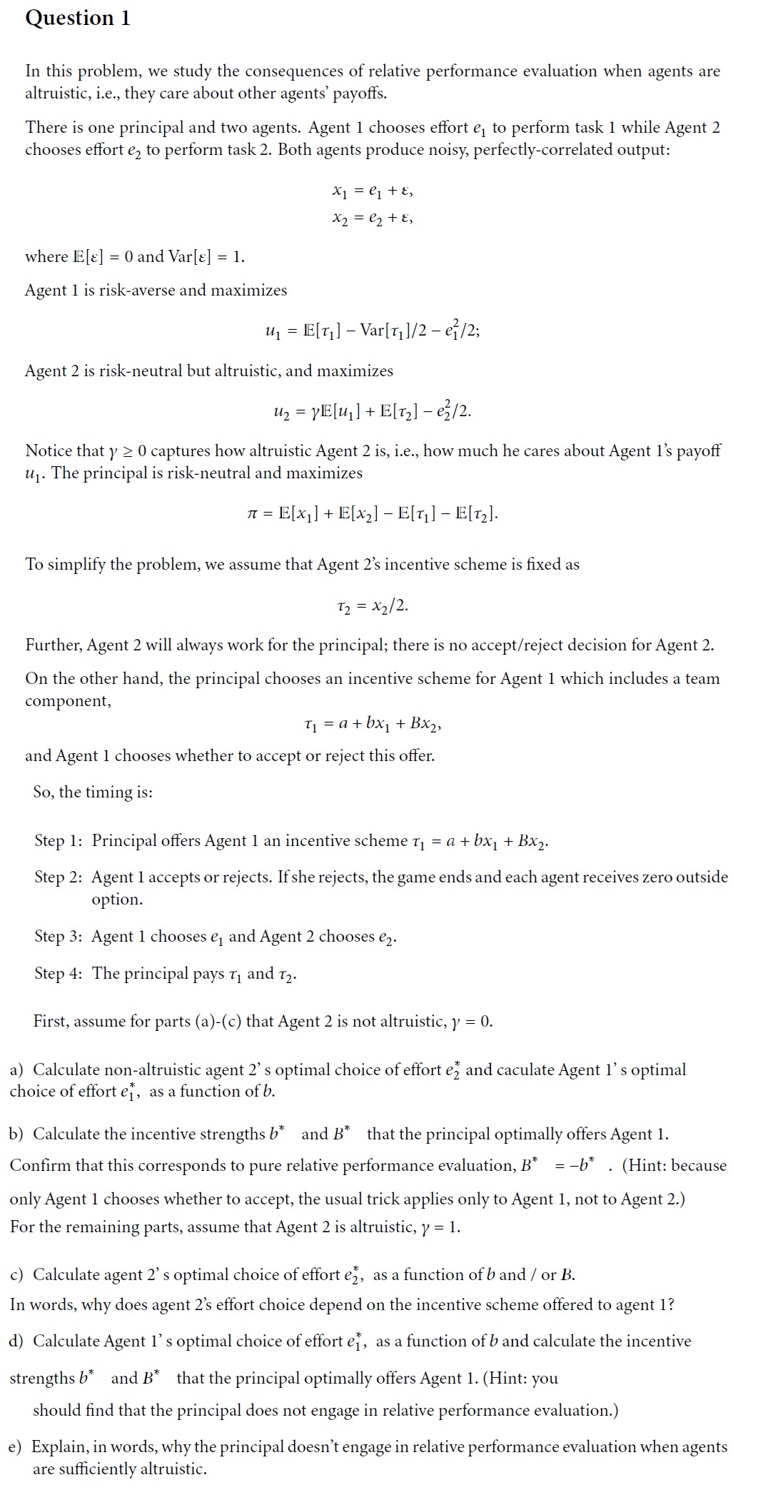 Question 1 In this problem, we study the consequences of relative