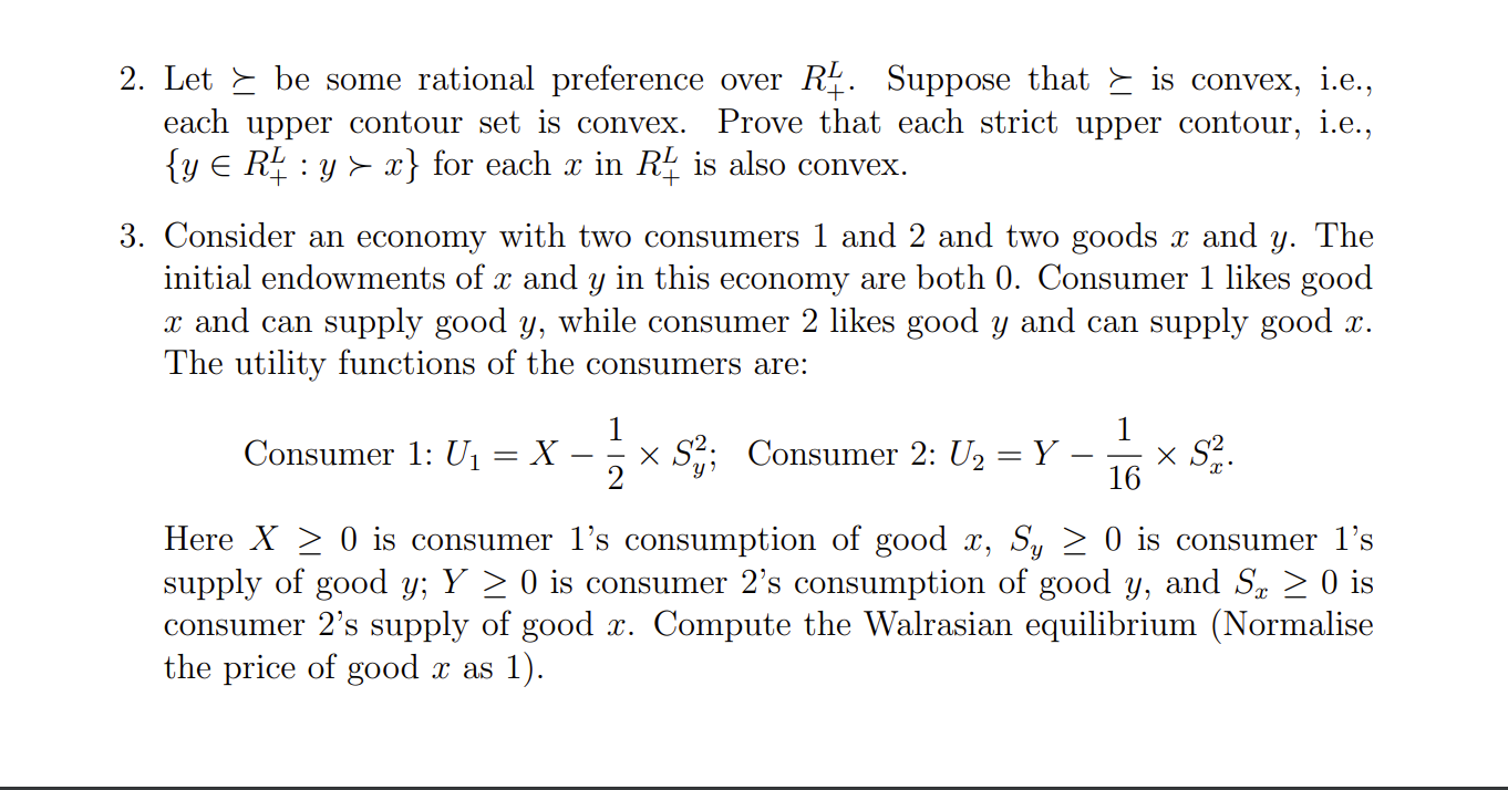 2. Let t be some rational preference over R32. Suppose that