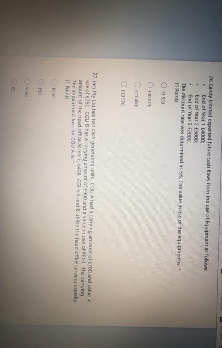 26. Candy Limited expected future cash flows from the use of Equipment