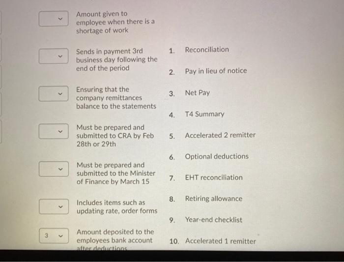 3 Amount given to employee when there is a shortage of work
