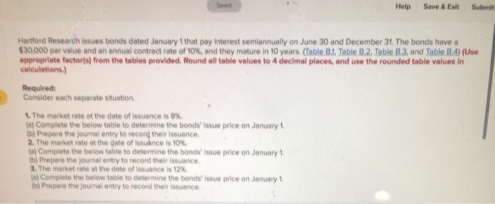 Saved Help Save & Exit Submit Hartford Research issues bonds dated January