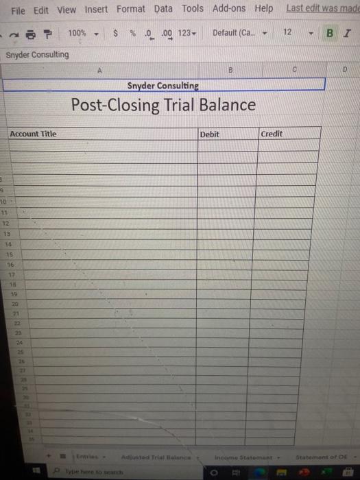 File Edit View Insert Format Data Tools Add-ons Help Last edit was