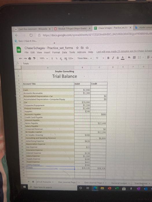 Post-Closing Trial Balance 23 24 25 26 21 29 25 20 33