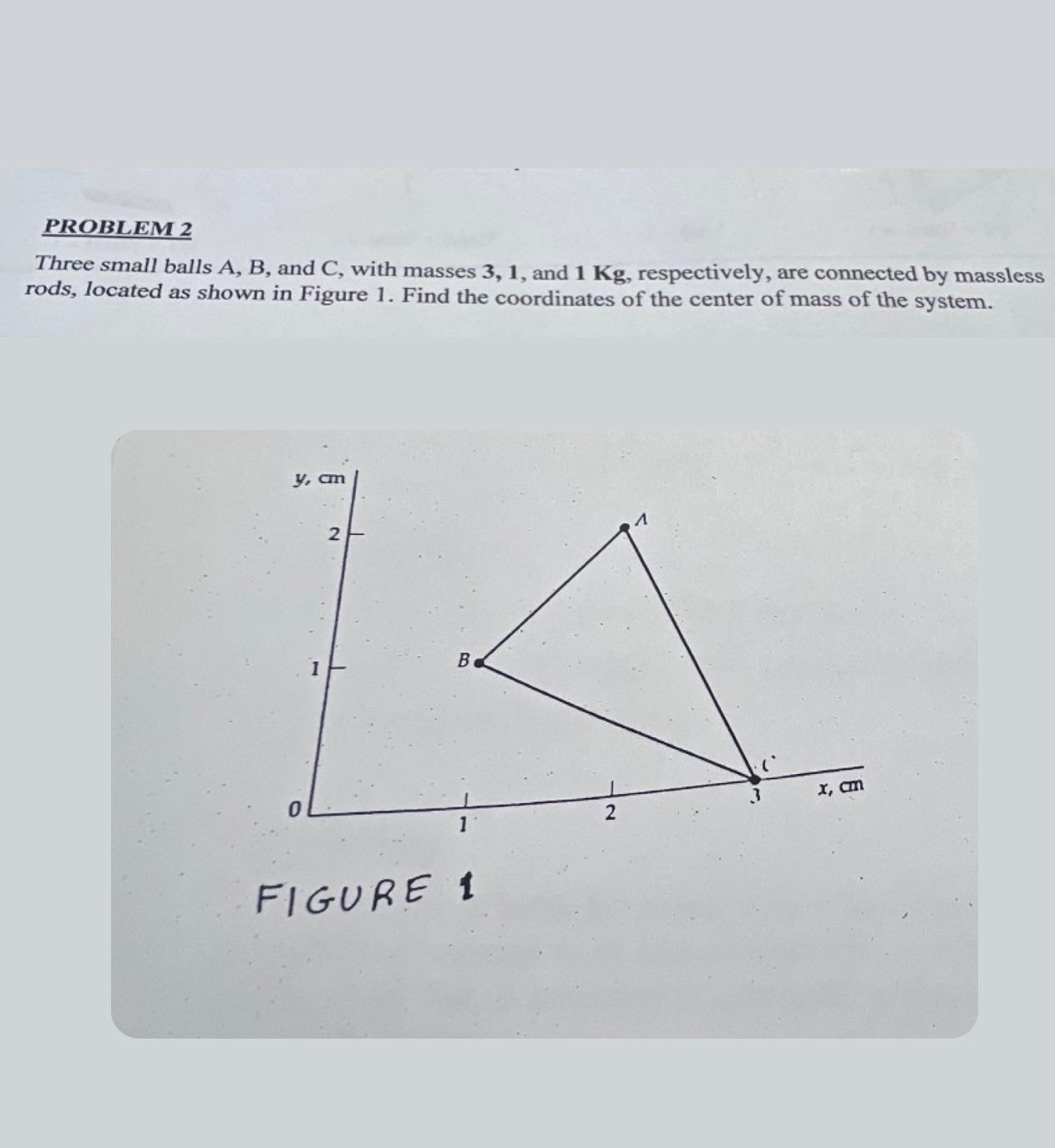 Homework PROBLEM 2 Three small balls A, B, and C, with masses